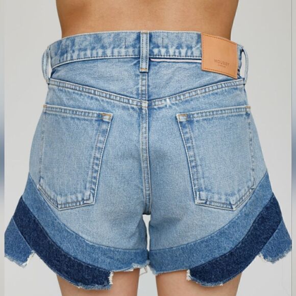 Moussy Vintage MV High Rise Patchwork Gratiot Denim Shorts Size 29 NWT - Picture 9 of 16